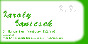 karoly vanicsek business card